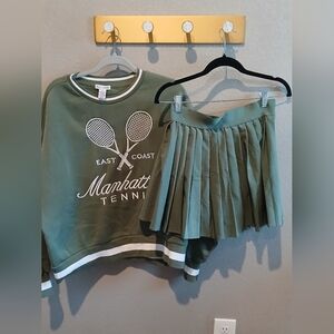 East Coast Manhattan Tennis Green Sweater Set